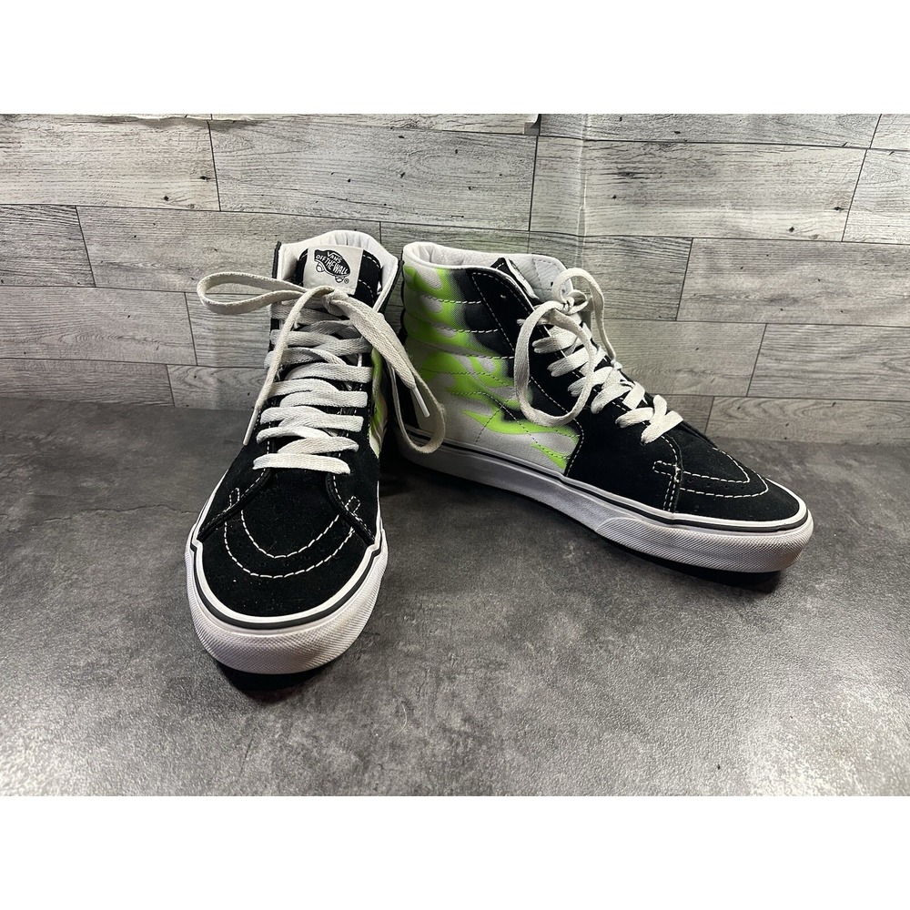 VANS OTW Sk8-Hi Flame Sneakers Women 9 Men 7.5 White Green Black Suede 507698